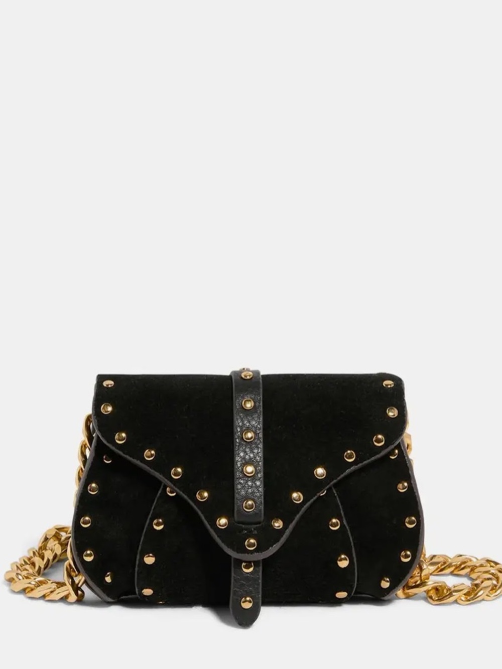 Aimee Kestenberg Amour Black Suede Micro Crossbody Bag